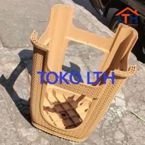 BANGKU BASO PLASTIK MOTIF ROTAN KURSI TINGGI SEGI