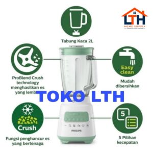 2-1113-1.jpg BLENDER PHILIPS KACA GLASS GELAS 2L 5000 SERIES HR2222 HR 2222 GARANSI RESMI