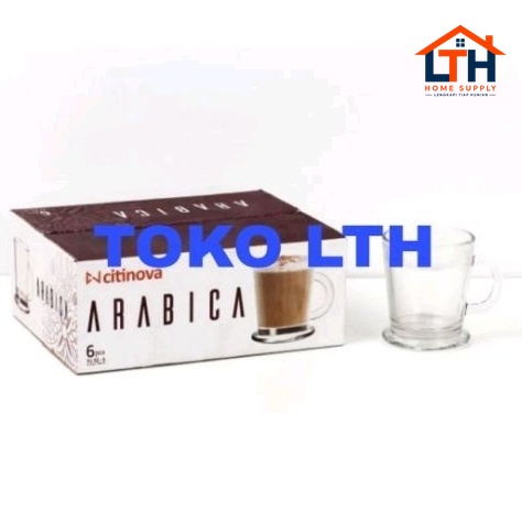 Gelas Gagang Polos Arabica -Citinova (6pcs)
