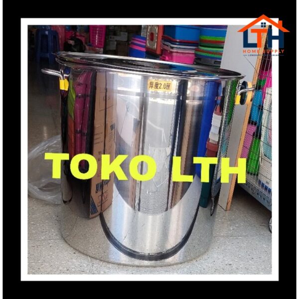 2-1128-1.jpg PANCI STOCKPOT STAINLESS 50 CM TONG AIR BUBUR BULENG DANDANG STOCK POT