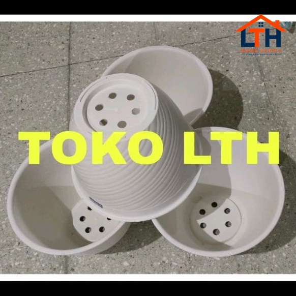 2-1134-1.jpg POT TAWON MADU TULIP 30 PUTIH PLASTIK POT BUNGA TANAMAN BESAR
