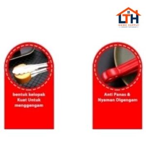 2-1155-1.jpg JEPITAN CAPITAN PENJEPIT KUE MAKANAN GORENGAN GAGANG SILIKON MERAH 9 INCH