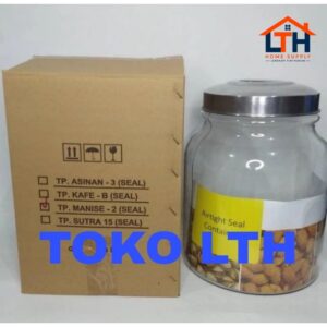 2-1156-1.jpg TOPLES KACA KERUPUK MANISE 2 SEAL 9.5 LTR DLX GLASS JAR CANISTER POLOS