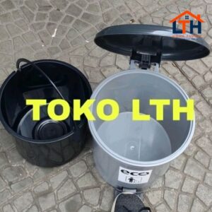 2-1207-1.jpg TEMPAT SAMPAH INJAK BULAT 5 10 LITER ECO ATARI 9871 9872 GREEN LEAF WADAH SAMPAH