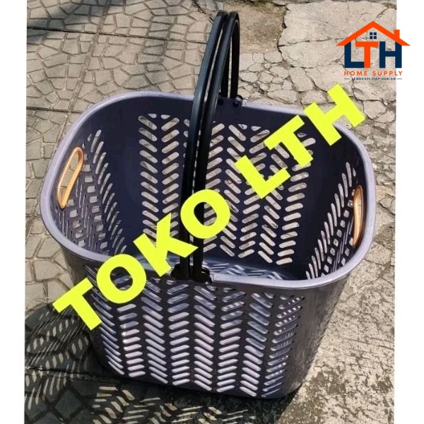2-1216-1.jpg KERANJANG LAUNDRY BASKET TINGGI BOX WADAH PAKAIAN SERBAGUNA JINJING SAHARA 02 PLASTIK