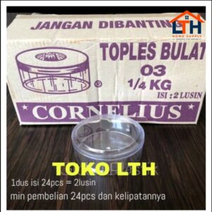 2-1226-1.jpg 24 PCS TOPLES KUE KERING BULAT LEBARAN CORNELIUS 03 250 GRAM 1/4 KG