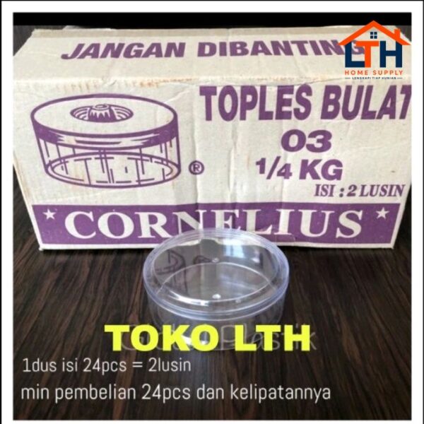 2-1226-1.jpg 24 PCS TOPLES KUE KERING BULAT LEBARAN CORNELIUS 03 250 GRAM 1/4 KG