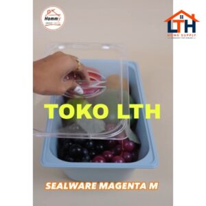 WADAH SAJI SEGI TUTUP PLASTIK MAGENTA M HOMMY 1116 SEALWARE 2300 ML FOOD PAN GASTRONOM