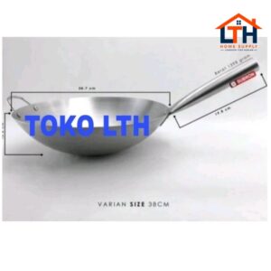 2-1235-1.jpg KATEL WAJAN KUALI NASI GORENG BAKMI GAGANG 1 STAINLESS SUBRON 38 CM PENGGORENGAN