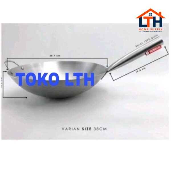 2-1235-1.jpg KATEL WAJAN KUALI NASI GORENG BAKMI GAGANG 1 STAINLESS SUBRON 38 CM PENGGORENGAN