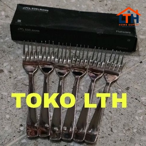 6PCS GARPU MAKAN EDELMANN ESSEN DINNER FORK HOTEL STAINLESS TEBAL 512-01
