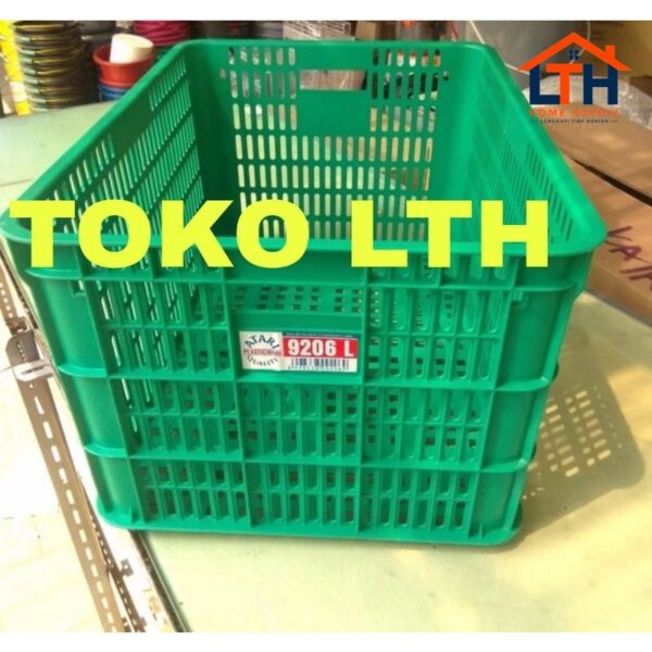 CONTAINER KERANJANG INDUSTRI BOX SERBAGUNA 9206L ATARI GREEN LEAF 9206 L
