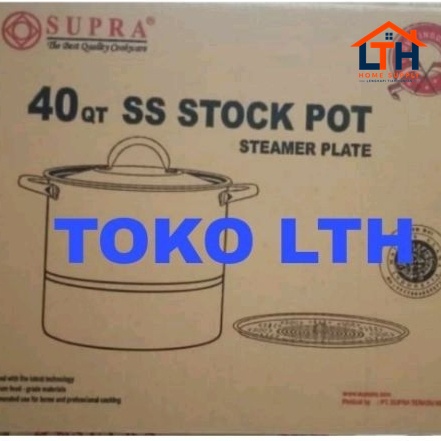 2-1251-1.jpg DANDANG STAINLESS 40 QT SUPRA PANCI STOCKPOT STEAMER KUKUSAN SARANG LANGSENG