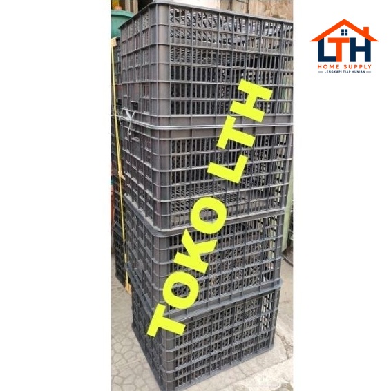 2-1260-1.jpg CONTAINER KERANJANG INDUSTRI BOX WADAH SERBAGUNA KRAT LUBANG HITAM