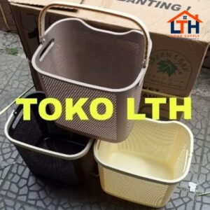 2-1277-1.jpg CLEANLINE 1536 KERANJANG PAKAIAN JINJING LAUNDRY BASKET BOX TINGGI PLASTIK GREEN LEAF