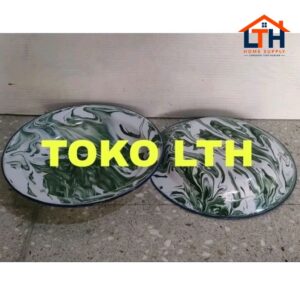 12 PCS PIRING MAKAN SENG 22 CM LURIK BLURIK BLIRIK ENAMEL KALENG BELANG PIRING PANCI RRT