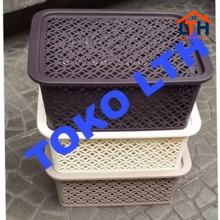 SOFIA 3310 KERANJANG BOX KOTAK WADAH TUTUP SERBAGUNA PARCEL GREEN LEAF SMALL