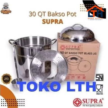 2-1313-1.jpg PANCI DANDANG BAKSO SUPRA 30 QT STAINLESS STOCKPOT STEAMER BULENG BASO