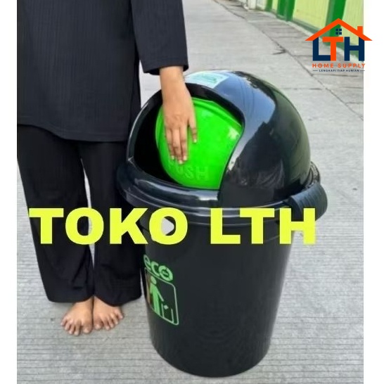 2-1319-1.jpg TEMPAT SAMPAH ECO 50 80 LITER BULAT TONG SAMPAH TUTUP PUSH HITAM 9873 9874 ATARI DUSTBIN
