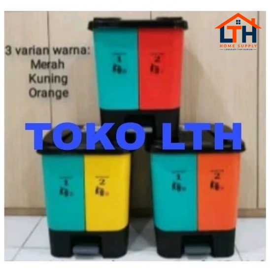 Tempat Tong Sampah Injak 20L 2 Warna Medis Organik Anorganik MPW