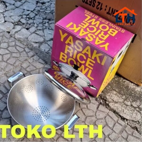 2-1344-1.jpg SANGKU STAINLESS 26 CM YASAKI MASPION SS TEMPAT WADAH BAKUL NASI RICE BOWL