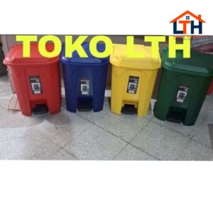 TEMPAT SAMPAH INJAK SEGI 30 LTR WARNA TONG PEDAL DUSTBIN KOTAK SAMPAH 991 RED HOUSE