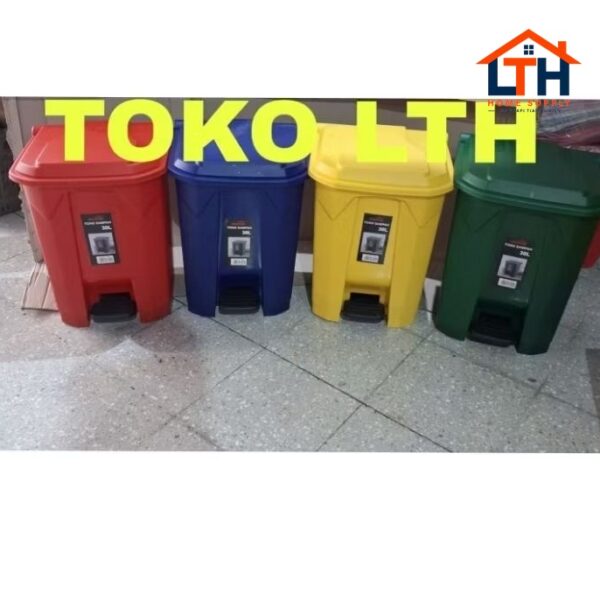 TEMPAT SAMPAH INJAK SEGI 30 LTR WARNA TONG PEDAL DUSTBIN KOTAK SAMPAH 991 RED HOUSE