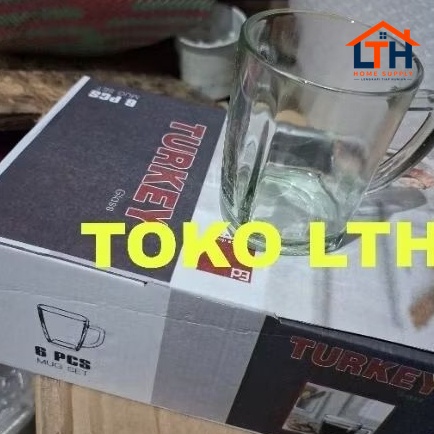2-1383-1.jpg 6 PCS CANGKIR GELAS GAGANG SEGI MUG TURKEY GLASS KOPI TEH BELING KACA GELAS