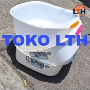 DELMORA 8719 BAK BASKOM SEGI PLASTIK GAGANG 10 LITER BASIN WADAH PERSEGI SERBAGUNA