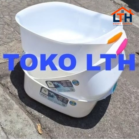 DELMORA 8719 BAK BASKOM SEGI PLASTIK GAGANG 10 LITER BASIN WADAH PERSEGI SERBAGUNA