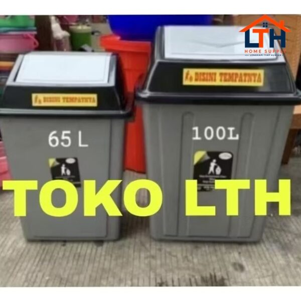 2-1420-1.jpg TEMPAT SAMPAH SEGI TUTUP ABU 65 LITER TONG SAMPAH JUMBO BESAR 65 LTR TUTUP GOYANG
