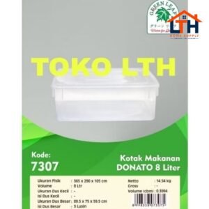 2-1423-1.jpg DONATO 7307 KOTAK BOX DONAT 8 LTR TEMPAT KUE MAKANAN SERBAGUNA GREEN LEAF PLASTIK FOOD STORAGE