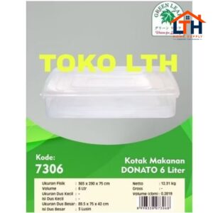 DONATO 7306 KOTAK BOX DONAT 6 LTR TEMPAT KUE MAKANAN SERBAGUNA GREEN LEAF PLASTIK FOOD STORAGE