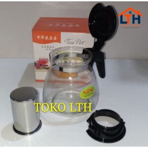 2-182-1.jpg TEKO TEH KOPI SARINGAN 1100 ml / TEA POT KACA / TEKO KACA GELAS