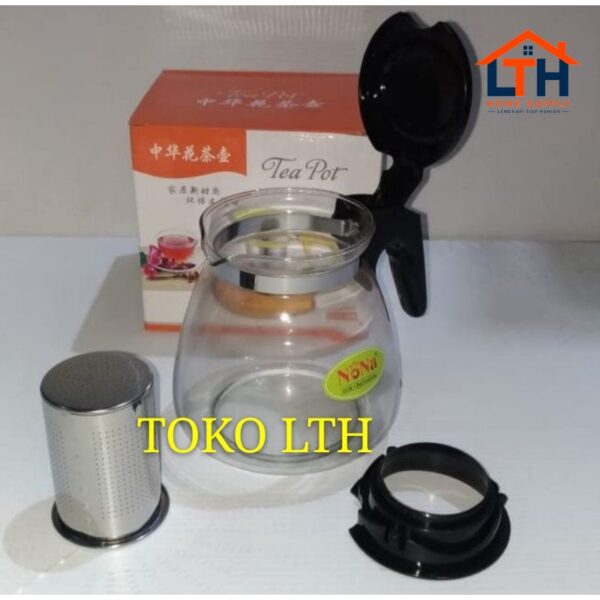 2-182-1.jpg TEKO TEH KOPI SARINGAN 1100 ml / TEA POT KACA / TEKO KACA GELAS