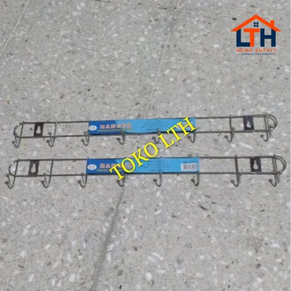 2-227-1.jpg KAPSTOK STAINLESS 8 KAIT / GANTUNGAN BAJU DINDING SERBAGUNA / HANGER / KAPSTOK