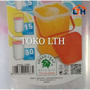 2-287-1.jpg TOPLES JINJING SEGI PLASTIK 6.5 LITER GREEN LEAF ABELLA / WADAH KOTAK MINUMAN SIROP 6.5L