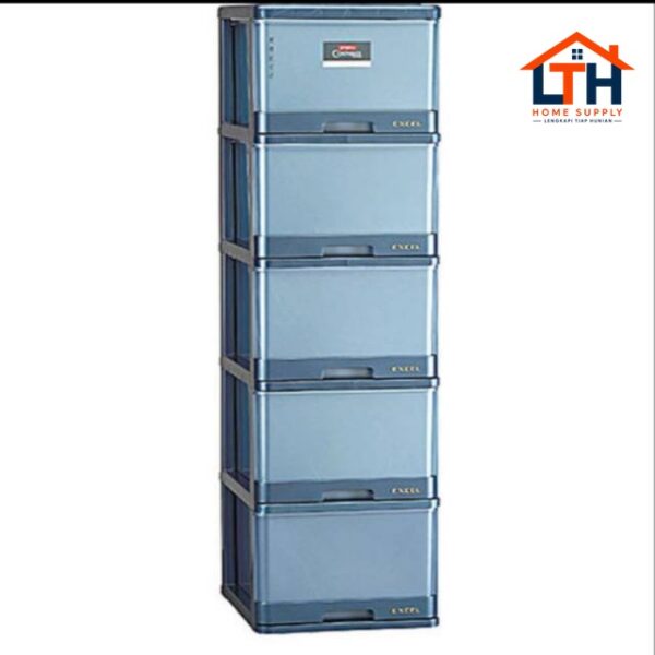 LEMARI PLASTIK SUSUN 5 / LACI CONTAINER EXCEL L5 LION STAR XC-17 XC17