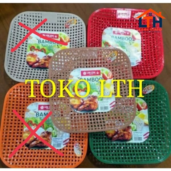 PIRING BAMBU PLASTIK LION STAR BAMBOO PLATE T45  PIRING SEGI ROTAN ANYAM PLASTIK T 45