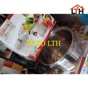PANCI SUP STAINLESS TUTUP KACA 18 20 22 24 26 28 CM ROSH / MILK POT