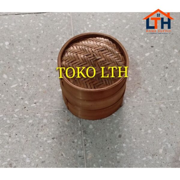 KLAKAT BAMBU DIMSUM 15 CM SUSUN 2 + TUTUP / KUKUSAN WADAH TEMPAT KERANJANG DIMSUM