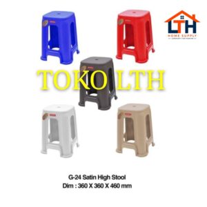 2-386-1.jpg KURSI PLASTIK / BANGKU BASO SEGI / SATIN HIGH STOOL-LION STAR G24