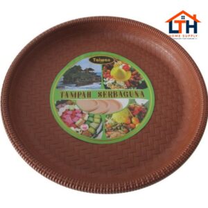 2-392-1.jpg TAMPAH / NYIRU / NAMPAN PLASTIK BULAT MOTIF ROTAN