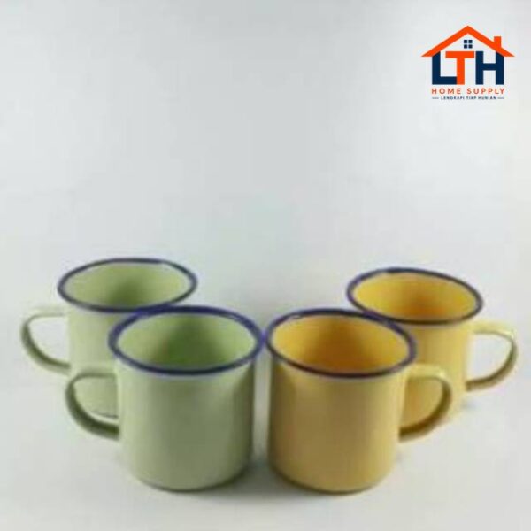 PER 6 PCS CANGKIR JADUL SENG KALENG ENAMEL POLOS / MUG GELAS PANCI