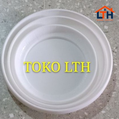 2-427-1.jpg TATAKAN POT BUNGA 25 CM PUTIH / ALAS POT TANAMAN 25 CM PUTIH PLASTIK