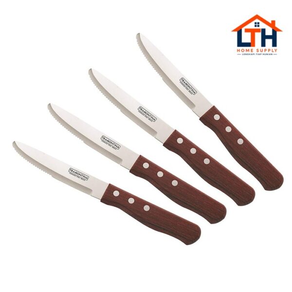 2-50-1.jpg PISAU STEAK TRAMONTINA ORIGINAL GAGANG KAYU-SET 12 PCS