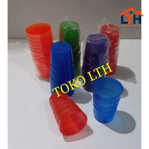 2-518-1.jpg PER 6 PCS GELAS PLASTIK WARNA TRANSPARAN / CANGKIR BENING