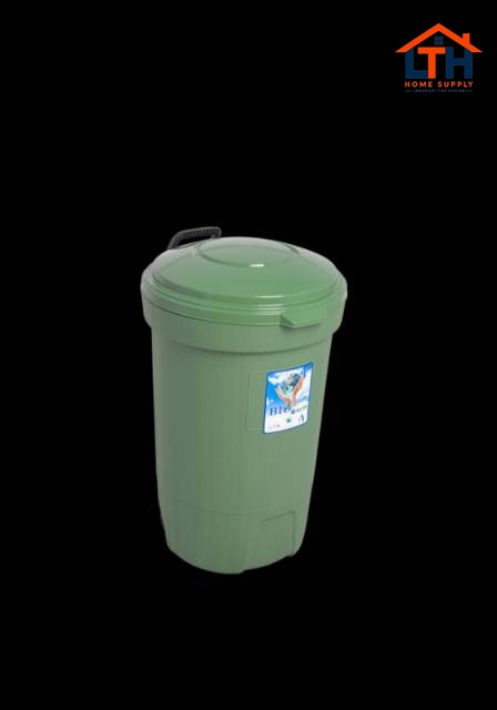 TEMPAT SAMPAH RODA BIO BULAT 120 LITER LTR GREEN LEAF 2120
