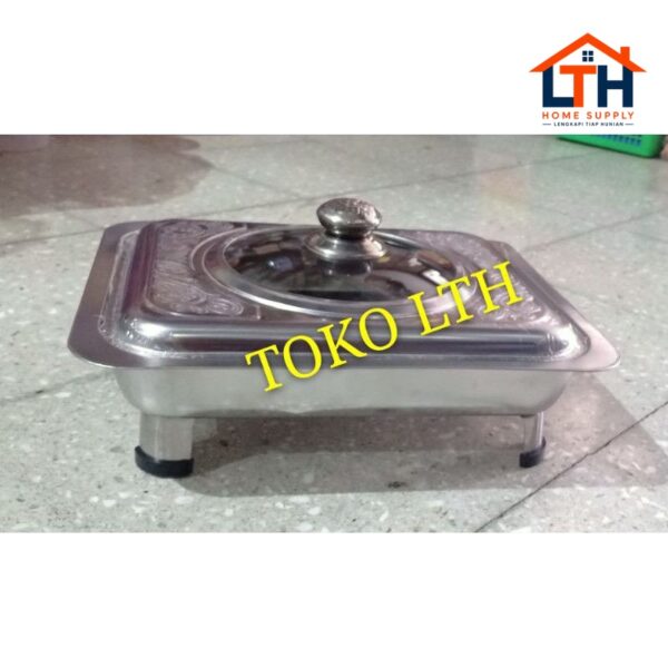 PANCI WADAH SAJI TEMPAT MAKAN KOTAK SEGI PRASMANAN FAST FOOD DISH STAINLESS