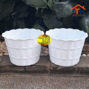 2-552-1.jpg POT BAMBU 25 PUTIH / POT BUNGA / POT TANAMAN / POT PUTIH PLASTIK